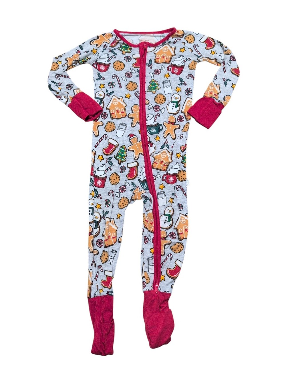 Little Sleepies Christmas Zippy Footies PJs Onesie Size 12-18 Months